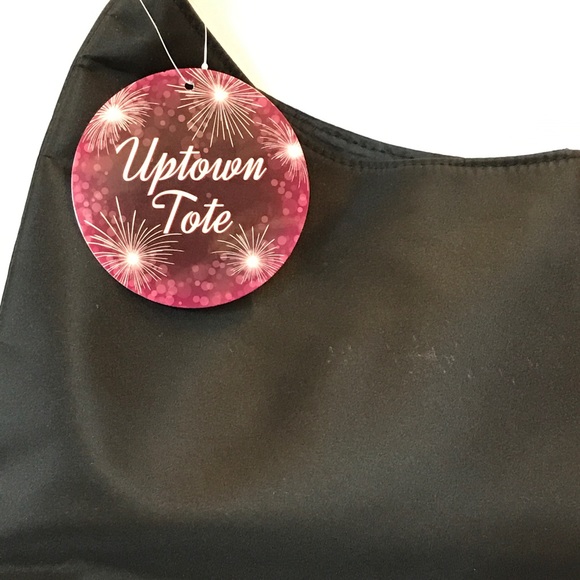 Black Canvas & Snake Embossed Vinyl Tote Bag - Picture 3 of 7